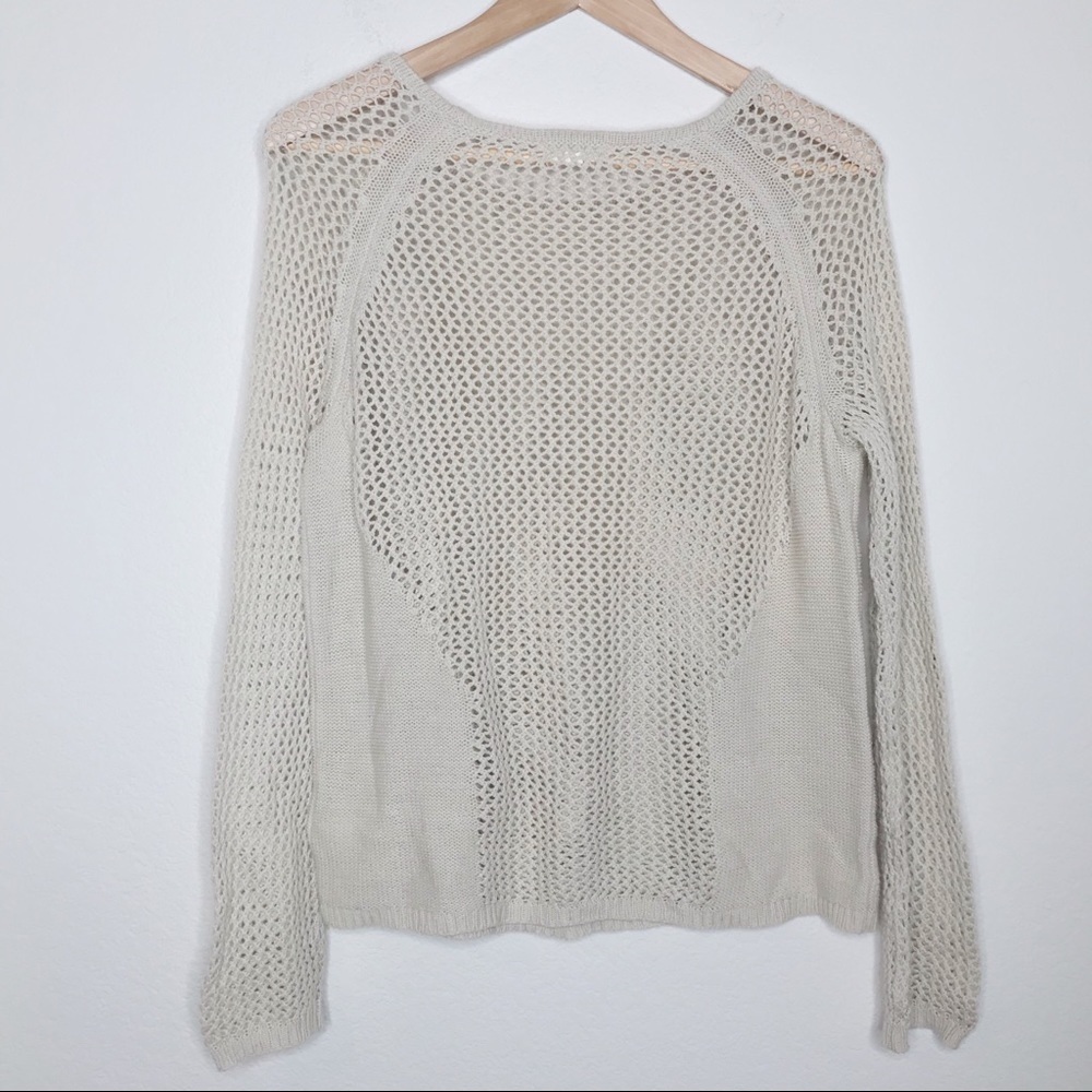 Silence + Noise Cream Open Weave Sweater Small - image 4